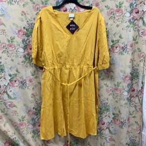 4X Plus Ava & Viv Yellow summer dress